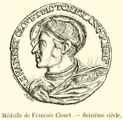 Medalj av Francois Clouet, sextonde århundradet (gravyr) av French School