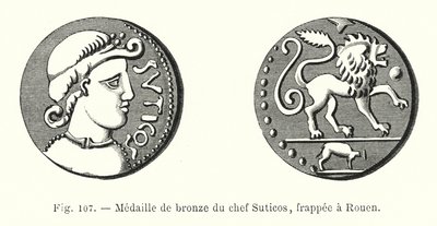 Bronsmedalj av Chief Suticos, präglad i Rouen (gravyr) av French School