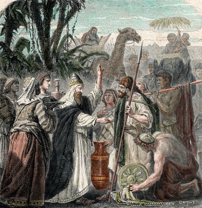 Möte mellan Abraham och Melkisedek (gravyr) av French School