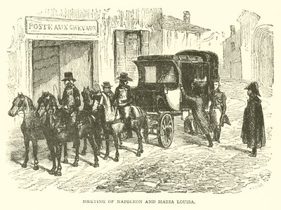Möte mellan Napoleon och Maria Louisa (gravyr) av French School