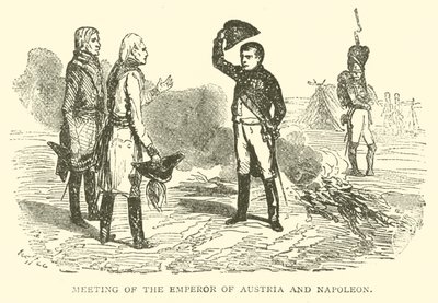 Möte mellan kejsaren av Österrike och Napoleon (gravyr) av French School