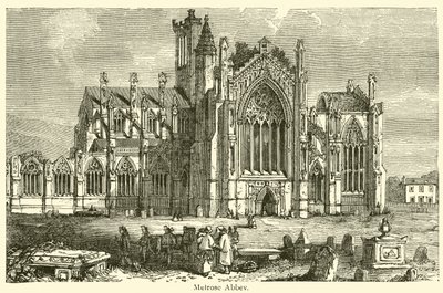 Melrose Abbey (gravyr) av French School