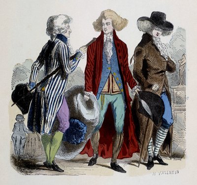 Herrmodet i Paris 1787. av French School