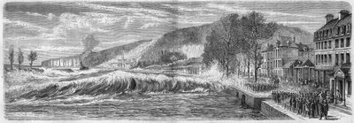 Meteorologiskt fenomen: inverkan av stoet på baren från Seine till Villequier (Seine Maritime, 76), 9 mars av French School