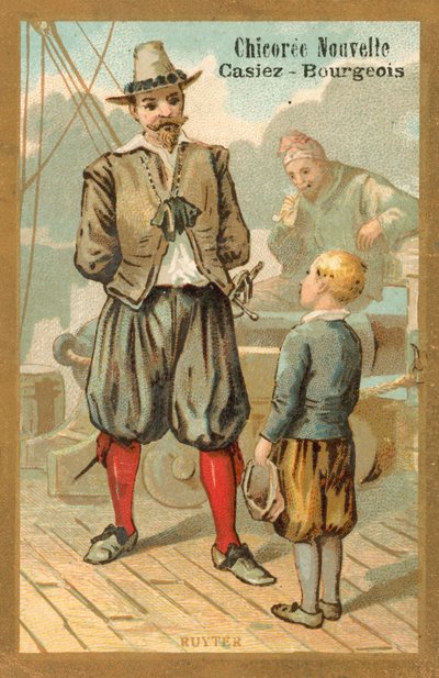 Michiel de Ruyter, holländsk amiral (kromolitografi) av French School