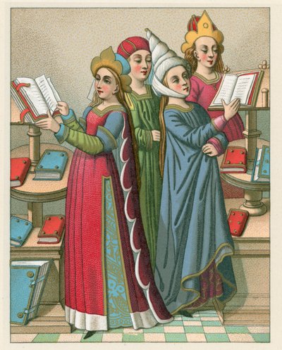 Medeltidsdräkt av French School