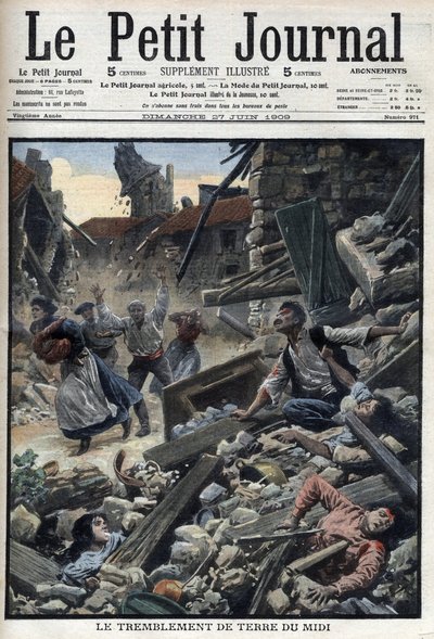 Midi-jordbävningen i sydöstra Frankrike - "Le Petit Journal" den 27 juni av French School