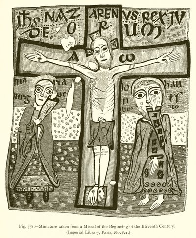 Miniatyr tagen från ett missal från början av det elfte århundradet av French School