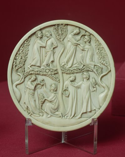 Spegelfodral föreställande höviska scener, ca 1320-30 (se även 206960) av French School
