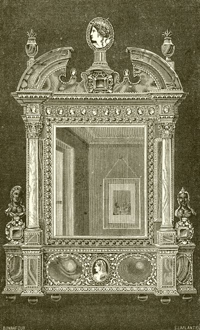 Spegel av Mary de Medici av French School