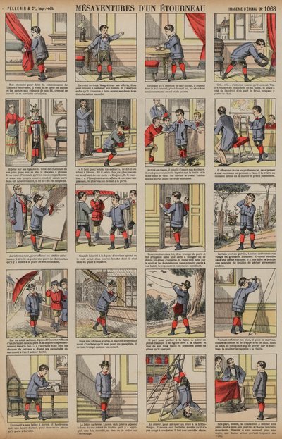 Missäventyr av en stare (färgad gravyr) av French School
