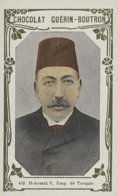 Mohammed V, kejsare av Turkiet (färgat foto) av French School