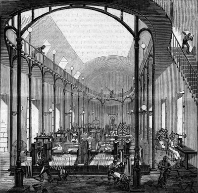 Att tjäna pengar: rulla och skära. Gravyr i "" Le Monde Illustré"" nr 145 av 21 januari 1860. av French School