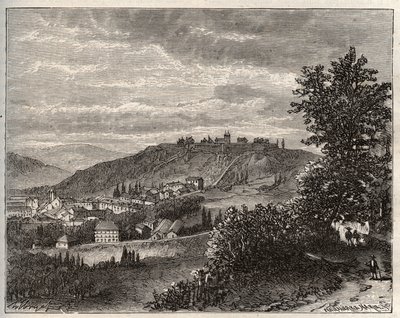Montmedy - Meuse, i Lorraine-regionen - gravyr i "La France illustrée: geografi, historia, statistisk administration" av V.A. Malt-Brown. 1884 av French School