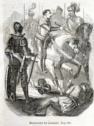 Montmorency tillfångatagen i Pavie (1525) - i "Histoire de France" av L.-P. Anquetil av French School