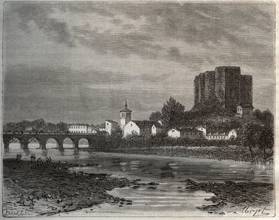 Montrond-les-Bains (Montrond les Bains) departement i Loire i regionen Rhône-Alpes - gravyr i "La France illustree: geografi, historia, statistisk administration" av V.-A. Malt-brunt. 1884 av French School