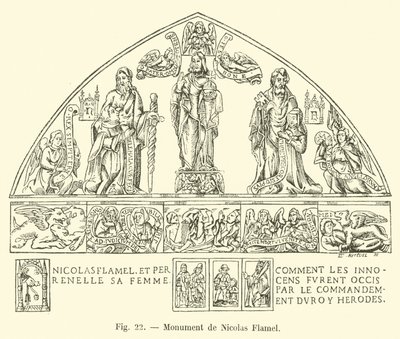 Monument till Nicolas Flamel av French School