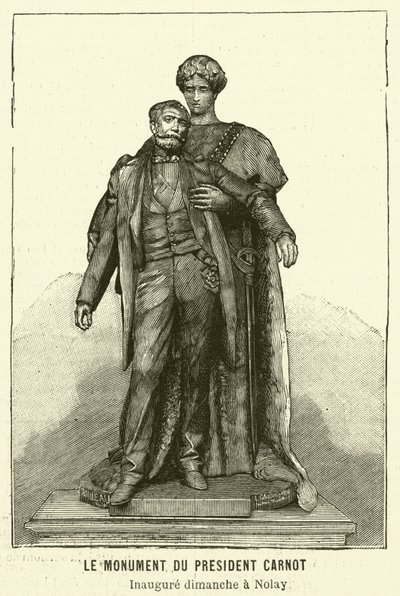 Monument över den mördade franske presidenten Sadi Carnot (gravyr) av French School