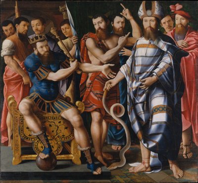 Moses och Aron före Farao: En allegori över Dinteville-familjen, 1537 av French School