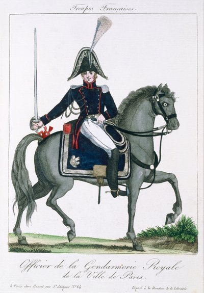 Beriden officer av det kungliga gendarmeriet i Paris, c.1790 av French School
