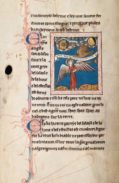 Ms65 f29v, Commentary on the Apocalypse of St John, sent 1200-tal (penna & bläck och tempera på veläng) av French School