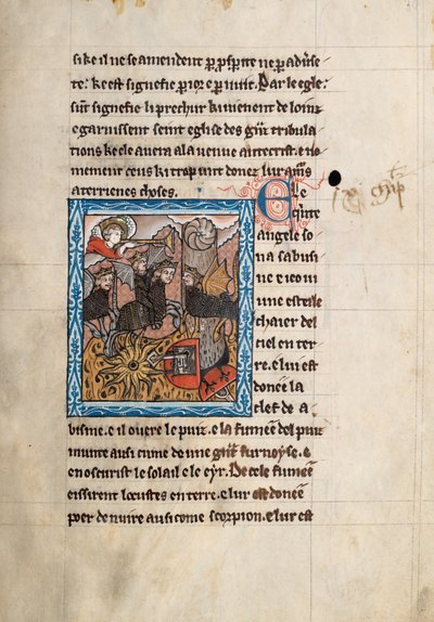 Ms65 f30r, Commentary on the Apocalypse of St John, sent 1200-tal (penna & bläck och tempera på veläng) av French School