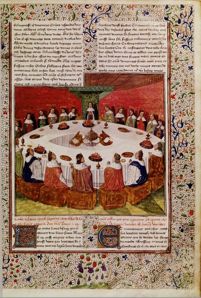 Fröken Fr. 112 f.5 Uppenbarelse av den heliga graal, från Queste del Saint Graal, c.1470 av French School
