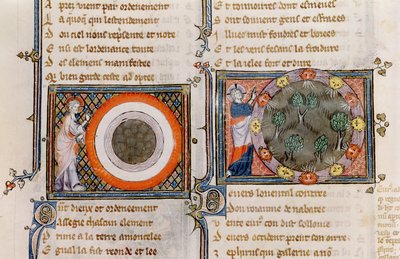Ms 1044 fol.17v The Creation, från Ovide Moralise skriven av Chretien Legouais av French School