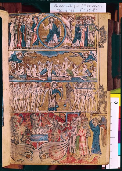 Ms 1273 f.19r Den sista domen, från en Psalter av French School