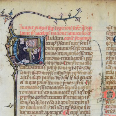 Ms 1721 Fol.1 dominikanmunk som föreläser två andra munkar, från Legenda Sanctorum Aurea av Jacques de Voragine av French School