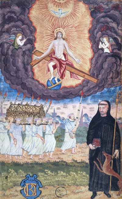 Ms 1847 Transport av relikskrinet i St. Genevieve i Paris av French School
