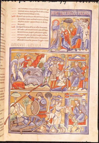 Ms 1 f.93r Berättelsen om David, från Souvignybibeln av French School