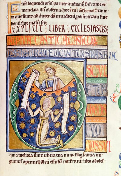 Ms 1 fol.235 Predikarens bok, från Souvignybibeln av French School