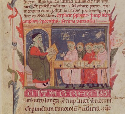 Fru 2046 fol. 1 Instruktionsscen, detalj på första sidan av 