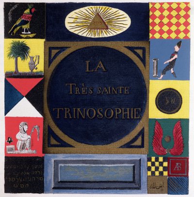Ms 2400 Frontispice av La Tres Sainte Trinosophie tillskriven Comte de Saint-Germain (1696-1784) (wc på papper) av French School