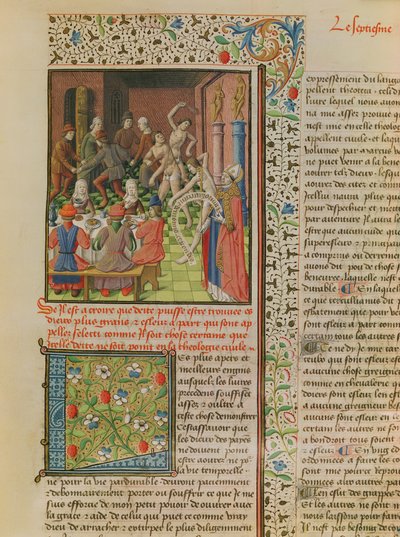 Ms 246 fol.151r Temporal and Terminal, från den franska översättningen av De Civitate Dei av St. Augustine of Hippo (354-430) av French School