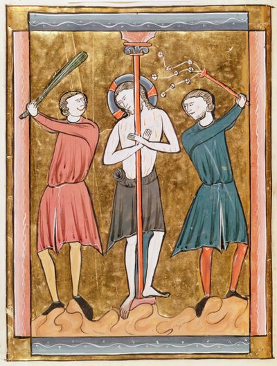 Ms 3016 fol.17v The Flagellation, från Psautier a l