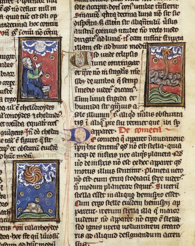 Ms 320 Fol.197 Comets、Thomas van Cantimpre (1201-72) 作「De Natura rerum」より (ベラム)スウェーデン語 av French School