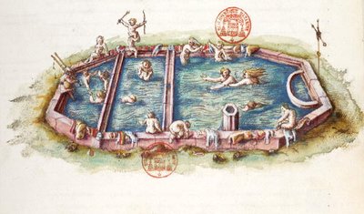 Ms 3243 The Baths of Nerys at Neris-les-Bains, illustration från 