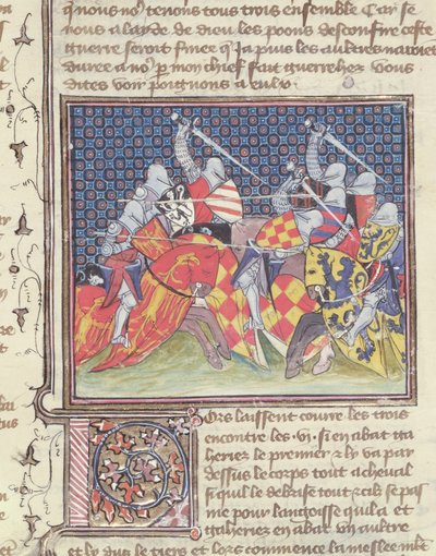 Ms 3480 Knights in Battle, från Livre de Messire Lancelot du Lac av French School