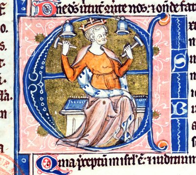 Ms 34 Historikerad initial A från en latinsk bibel av French School