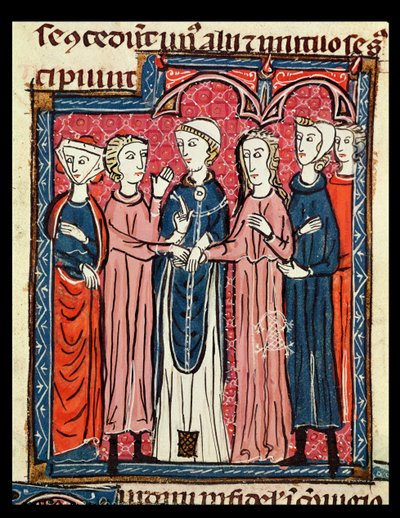 Ms 372 fol.153 Ett äktenskap, från Decrets de Gratien av French School