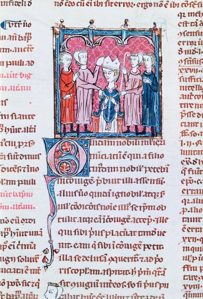 Ms 372 fol.158v Enthronement of a Bishop, från Decrets de Gratien av French School
