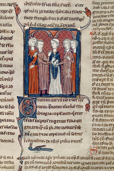 Ms 372 fol.168 A Marriage Scene, från Decrets de Gratien av French School