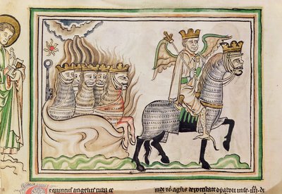 Ms 422 f.33v Fall of the Star of Satan av French School
