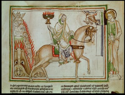Ms 422 fol.22r Öppnandet av det fjärde sigillet: Döden rider på den bleka hästen av French School