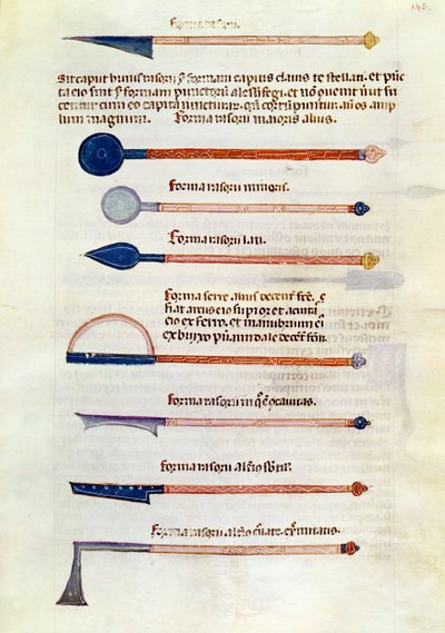Ms 89 Ter fol.115 Kirurgiska instrument från en avhandling av Abul Qasim Kalaf ibn al-Abbas al Zahrawi (Albucasis) av French School