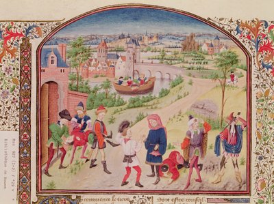 Ms 927 Fol.29v Mod och feghet, från etik, politik och ekonomi av Aristoteles (384-322 f.Kr.) av French School