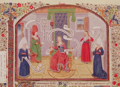 Ms 927 Fol.93v The Theory of Intellectual Virtues, from Ethics, Politics and Economics av Aristoteles (384-322 f.Kr.) av French School