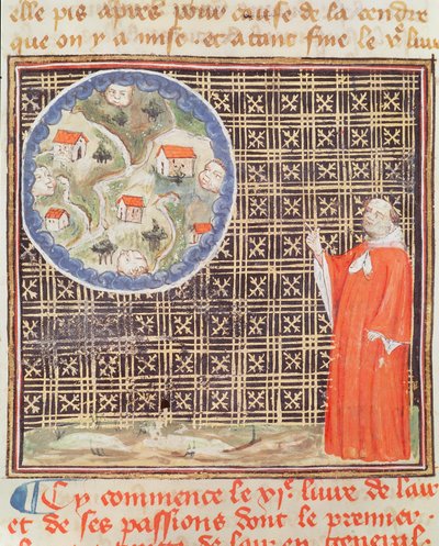Ms 993 fol.142 Vattnets och vindarnas egenskaper, från Le Livre des Proprietes des Choses av Jean Cordichon av French School